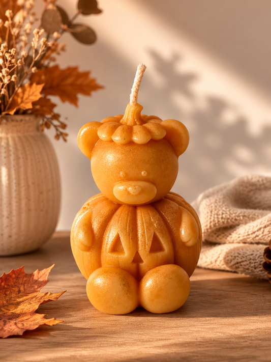 Halloween Bear Pumpkin Candle
