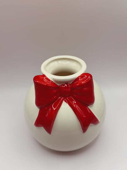 Βάζο λευκός με φιόγκο